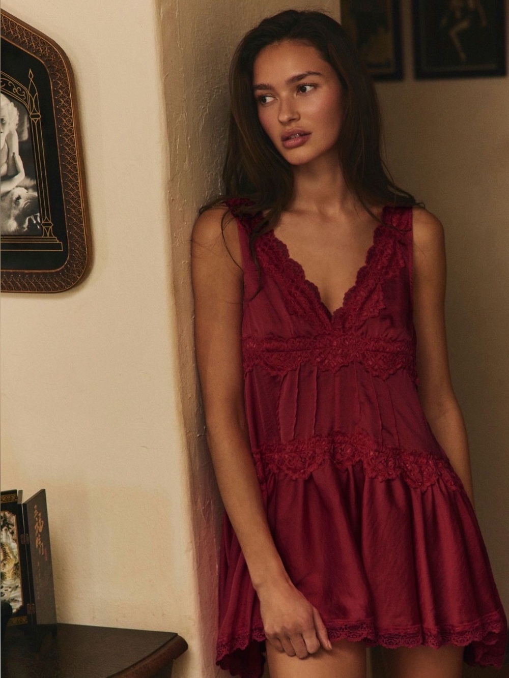 Free People In the Groove Mini Slip Dress